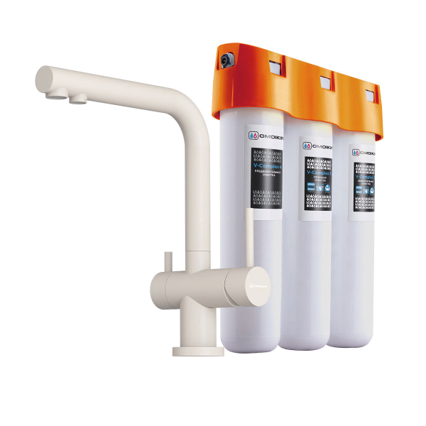 Комплект смеситель+водоочиститель Omoikiri PURE DROP LITE + NAGANO PA-P Пастила