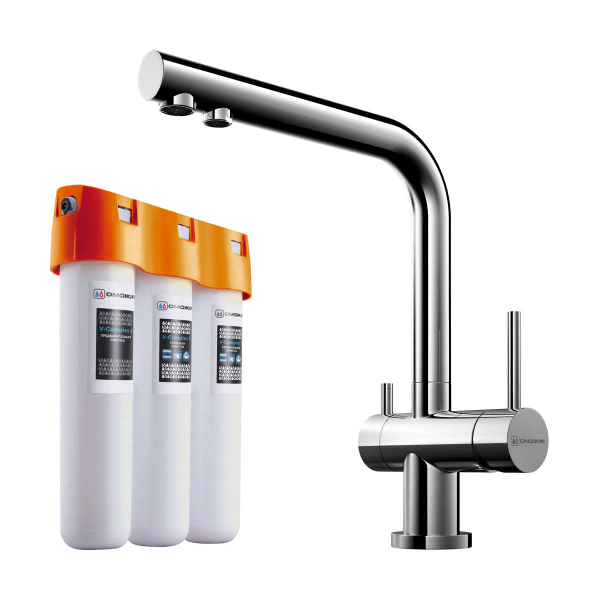 Комплект смеситель+водоочиститель Omoikiri PURE DROP LITE + NAGANO C Chrome