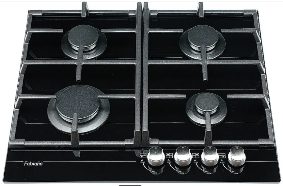 Варочная поверхность газовая FABIANO FHG 1244 VGH Black Glass