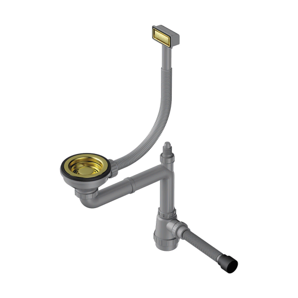 Арматура Omoikiri для одночашевых моек с прямоугольным переливом WK-1 LG Светлое золото